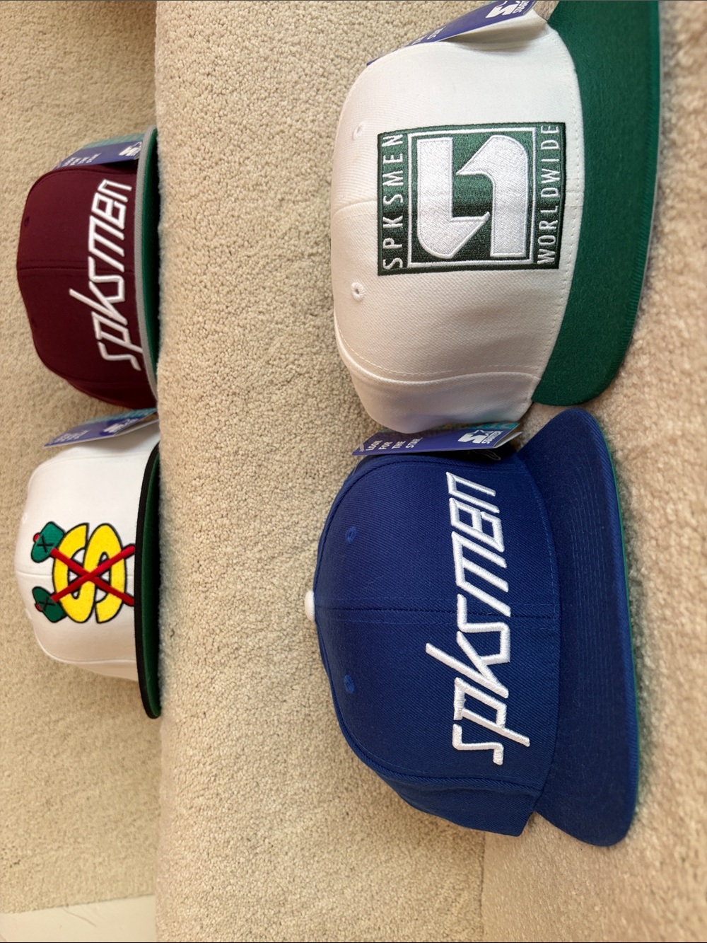 4 Spokesmen STARTER SnapBack Hats in Blue, White, Maroon